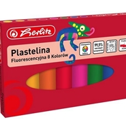 Plastelina Herlitz 8 kolorów fluorescencyjna